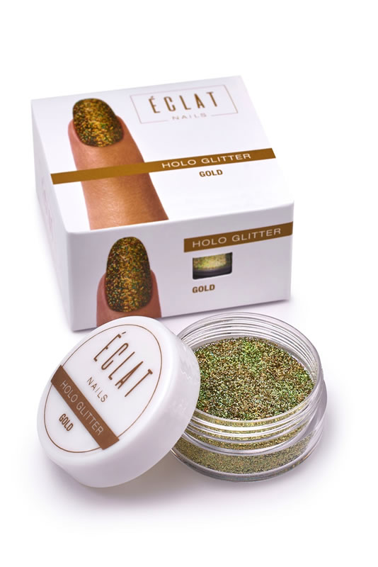 Éclat Nails Holo Glitter Gold